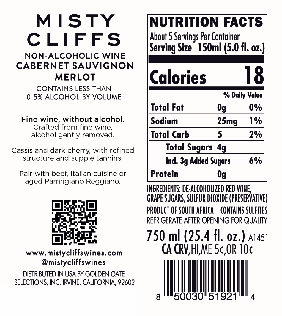 CABERNET SAUVIGNON MERLOT NON-ALCOHOLIC WINE