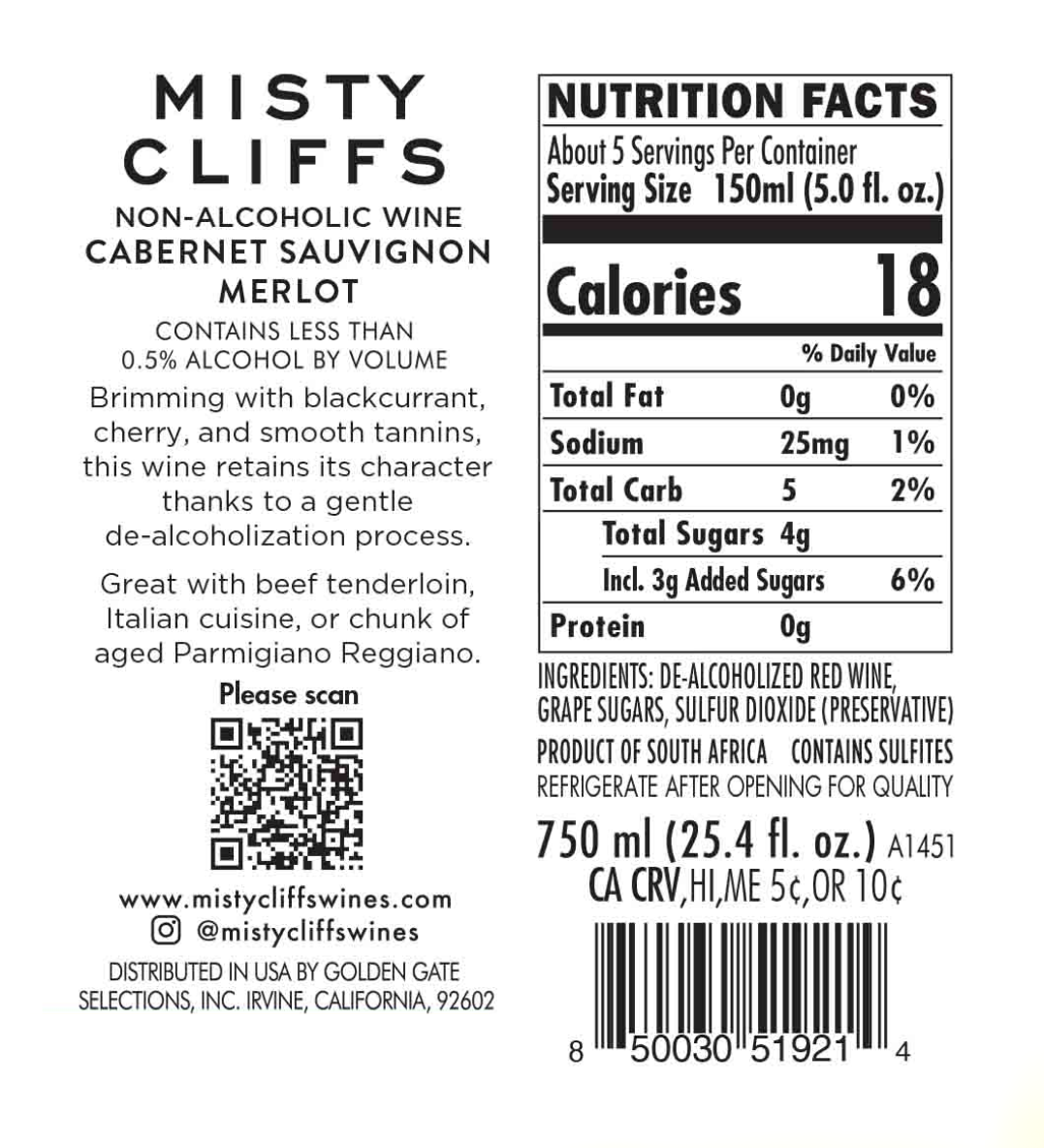 CABERNET SAUVIGNON MERLOT NON-ALCOHOLIC WINE